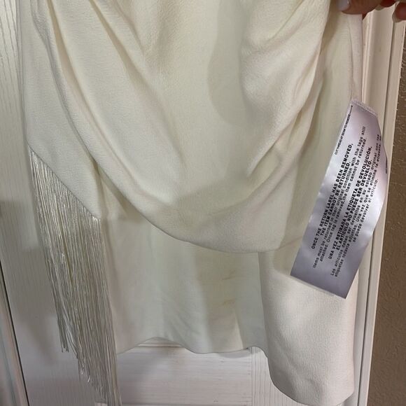 Dress THE POPULATION Crepe Fringe Minidress party cocktail Swiftie Sm NWT - Picture 8 of 15